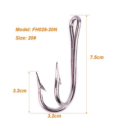 KKAAMYND 50pcs Edelstahl 19# -28# Süßwasser Carbon-Weiß-Köder-Halter Fishhook Angelhaken Set Köderhalter Angelhaken – Bild 3