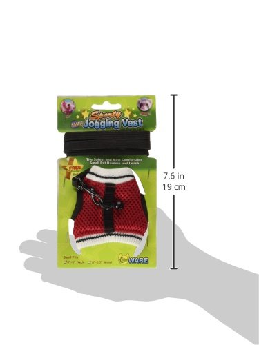 Ware Manufacturing Nylon Walk-N-Vest Pet Harness and Leash for Small Pets, Small - Colors May Vary