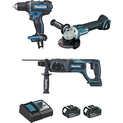 Ensemble de 3 machines MAKITA 18 V Li-Ion 4 Ah (DDF482 + DGA504 + DHR241) - DLX3078MJ
