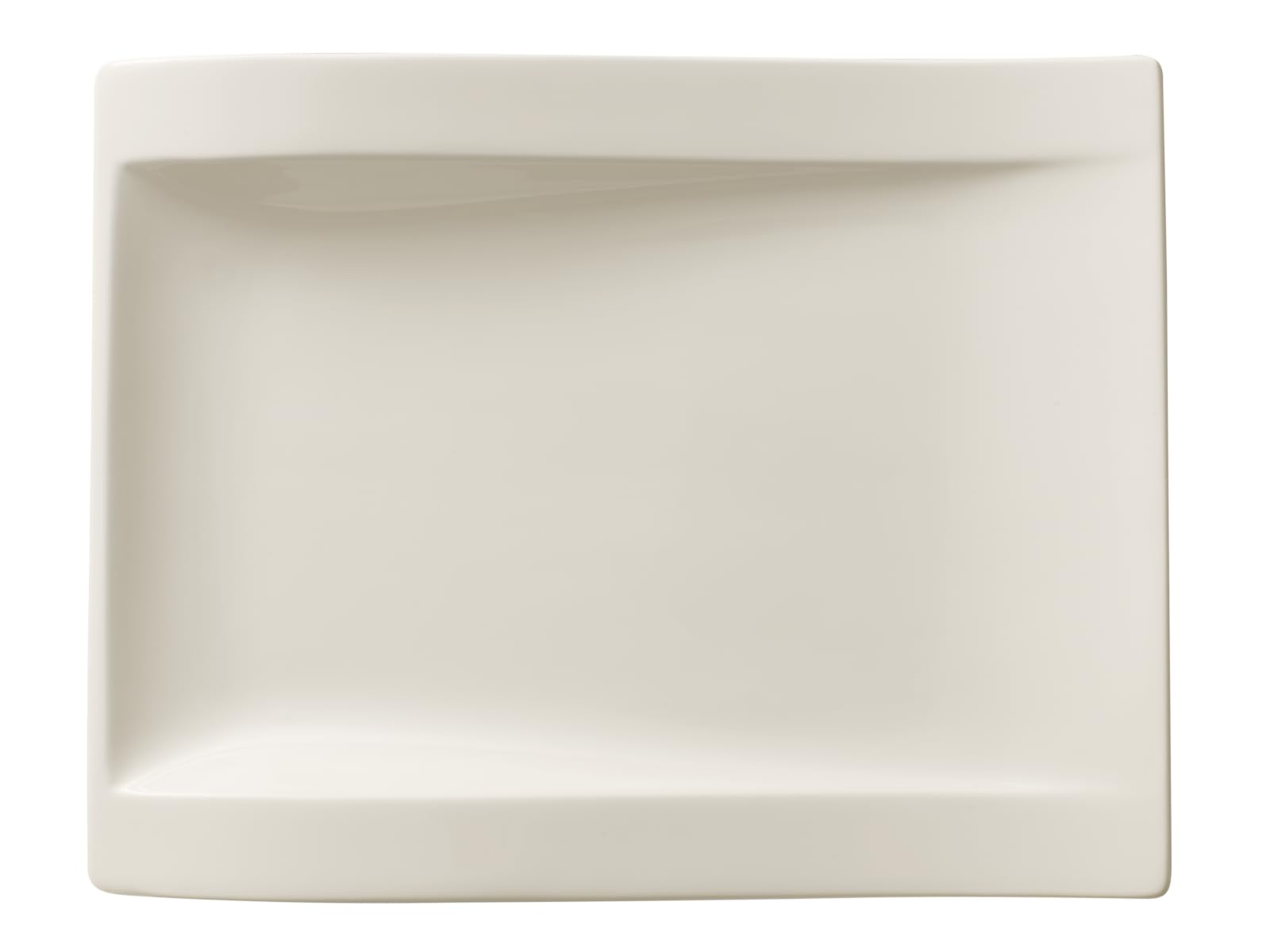 Villeroy & Boch - NewWave Rectangular Breakfast Plate, Porcelain Plate for Smaller Dishes, Dishwasher and Microwave Safe, White, 26 x 20 cm