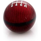 muge racing Universal Real Carbon Fiber Shift Knob 6 Speed Gear Shift Knob Round Ball for Most Manual/Automatic Car with 3 Adapters