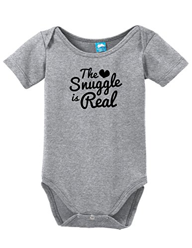 The Snuggle is Real Printed Infant Bodysuit Baby Romper Gray 6-12 Month