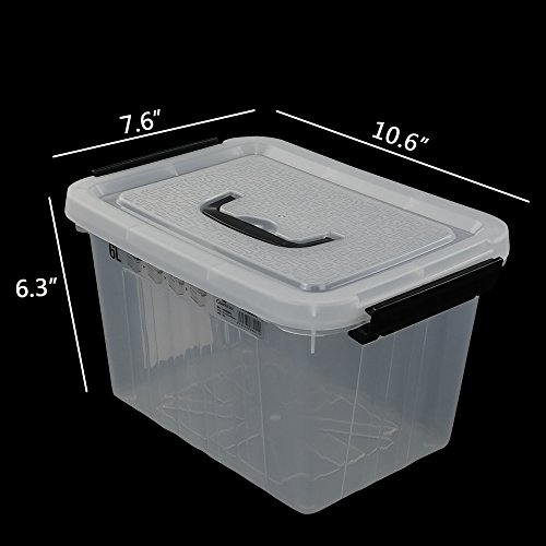 Ggbin 6 Quart Clear Latch Storage Box with Black Handle and Latches 4