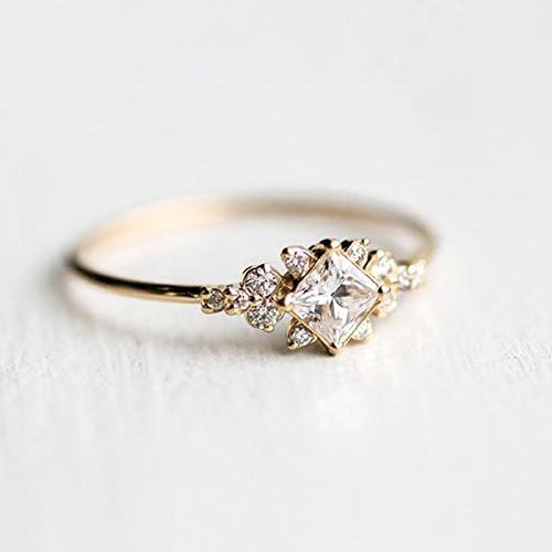 Antique 18K Gold Filled White Sapphire Gemstone Ring Wedding Women Jewelry Rings (6)