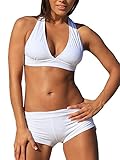 Zando Halter Bikini Set with Boyshort Push up 2 Piece Swimsuit Bating Suit for Women