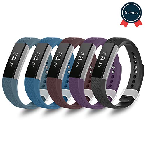 GreenInsync Compatible Fitbit Alta Bands Large, Replacement for Fitbit Alta Accessory Band Fitbit Alta/Fitbit Alta HR/Fitbit Ace Wristbands Metal Clasp Ultrathin Fastener (5pack)