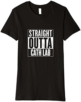 Womens Straight Outta CATH LAB Nurses T-shirt XL Black