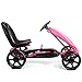 Costzon Pedal Go Kart, Pedal Powered Kids Ride on Car Toy, Children's 4 Wheels Riding Car Crazy Cart w/ Adjustable Seat, Foot Pedal, for Boys & Girls Age 3 to 8 Years Old, Indoor & Outdoor (Pink)