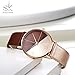 SHENGKE Creative Simplicity Women Watch Genuine Leather Elegant Women Watches Ladies Business Wristwatch (K0095-Rosegold&Brown)