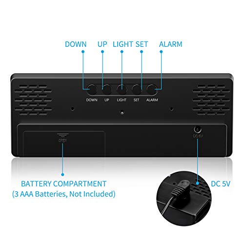 meross LED Digital Alarm Clock, Simple Design Desk Clock with Easy to