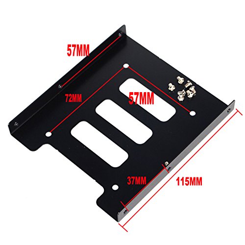 2.5" to 3.5" Bay SSD Metal Hard Drive HDD Mounting Bracket Adapter Tray w/Cable