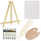 US Art Supply 13-Piece Oil Painting Set with Mini Table Easel