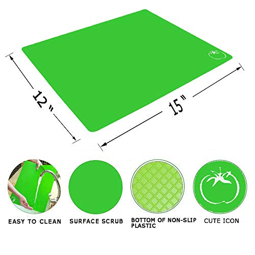 Carrollar Flexible Plastic Cutting Board Mats, Colored Mats With Food Icons, BPA-Free, Non-Porous, G - //medicalbooks.filipinodoctors.org