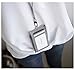 ID Card Badge Holder Unisex Zipper Pocket Credit Card Case Purse Wallet with Lanyard Neck Strap (Light Gray)
