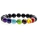 Jovivi 7 Chakra Gemstones Bracelet 10mm Natural Gemstone Yoga Reiki Prayer Stone - Pack of 4