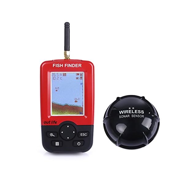 Fish-FinderiGarden-Portable-Fish-Finder-Rechargeable-Wireless-Sonar-Sensor-Fishfinder-Depth-Locator-with-Fish-SizeWater-TemperatureDot-Matrix-45m-Range