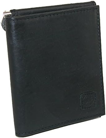 Rugged Rare Men's Leather Money Clip Wallet, Black