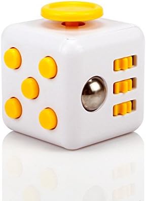 Parit Figet Cube Toy For Reduce Pressure, Relief Stress Anxiety, ADD/ADHD, OCD, Focusing, Autism For Adults & Kids Gift Toy (White Yellow)