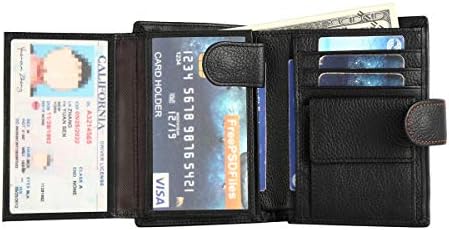 COWFEX Mens Large Capacity Passport Wallet ID Window Extra RFID Flip Zipper Coin