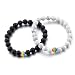 City Oak LGBT Relationship Bracelet | 2 Pieces | White Howlite, Black Lava Rock, Rainbow Resin | Oil Diffuser Beads | Gay Couples Strong Cord | Handmade | Love is Colorful
