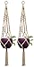 Mkono 2 Pcs Macrame Plant Hangers Indoor Outdoor Hanging Planter Basket Jute Rope 4 Legs 40 Inch primary
