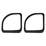 Senzeal 2x Rear View Mirror Fan Shape Reverse Auxiliary Wide-angle Lens 360 Degree Adjustable Blind Spot Mirror Black
