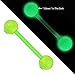 BodyJ4You 6PC Nipple Bars Tongue Barbell Glow In Dark 14G Multicolor Bioflex Set Body Piercing Rings