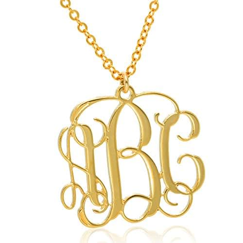 Monogram necklace 0.5 inch Personalized Monogrammed pendant