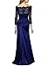 Miusol Women's Retro Off Shouler Floral Lace Ruched Bridesmaid Maxi Dress