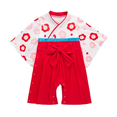 May's Baby Toddler Girls Long Sleeves Sakura Kimono Cotton Romper Jumpsuit