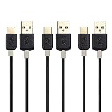 Cable Matters 3-Pack USB-C Cable (USB A to USB C Cable, USB C to USB Cable) in Black 1 Foot for Samsung Galaxy S9, S8, Note 8, LG G6, V30, Nintendo Switch, Google Pixel, Nexus 5X, 6P and More