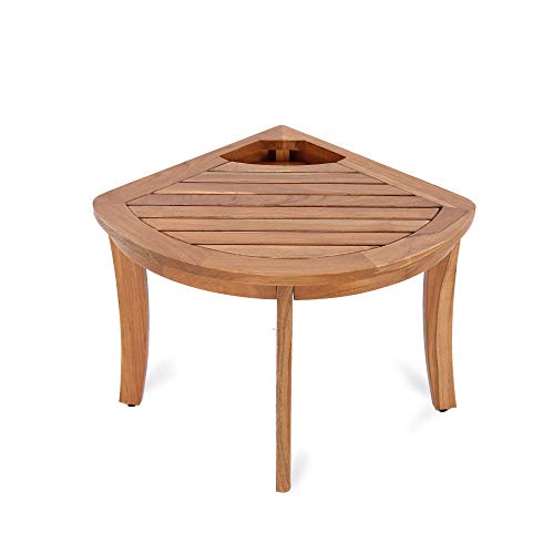 Cambridge-Casual Teak Estate Corner Shower Bench, Stool