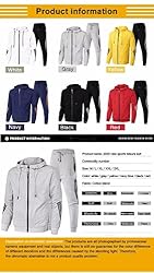 lionpaul Mens Full Zipper Hoodie and Sweatpants Set