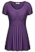 Helloacc Womans A Line Pleated Tunic Short Sleeves Summer Shirts Dress Top,XX-Large,Purple