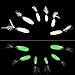 SILANON Fishing Lures Spoons Metal Jigs - 6PCS Luminescent Saltwater Jigging Bait Spoon with Treble Hook Hard Micro Bass Walleyes Trout Salmon