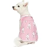 Blueberry Pet 2019 New Wonderland Floral Sleeveless Dog Dress in Pink Stripe with Peter Pan Collar, Back Length 14