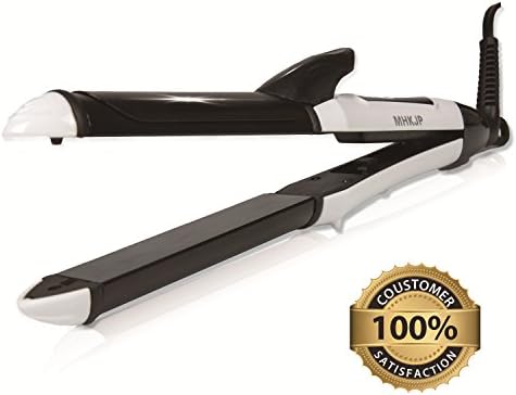 2 IN 1 Travel Ceramic Hair Curling Iron/Straightener 1 inch,110V, Straightening/Curler ,Tourmaline Hair Flat Iron,Mini Size,MHKJP(Black)