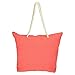 DALIX Elegant Woven Canvas Tote Bag in Red w/Rope Handle