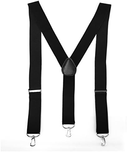 Mens Suspenders Adjustable Black Suspenders For Men with Strong Hooks Adult Straps Wedding Suits