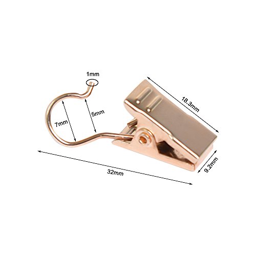 Ya Jin 40-Pieces Metal Plating Clip Clamps for Curtain Drapery, Photos, Home Hanging Accessories Gold
