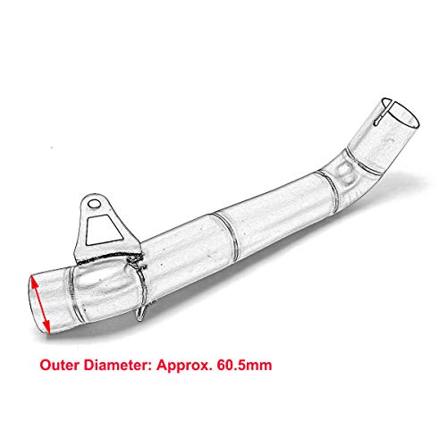 ZAIXU Motorcycle Exhaust Link Pipe Middle Pipe in Stainless Steel Slip On Adapter Connector for Honda CBR 1000 RR CBR1000RR 2008-2016