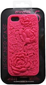 3D Rose Designer Silicone IPhone 5 & 5S & 5SE Case Protective Rubbery Phone Cover Coral