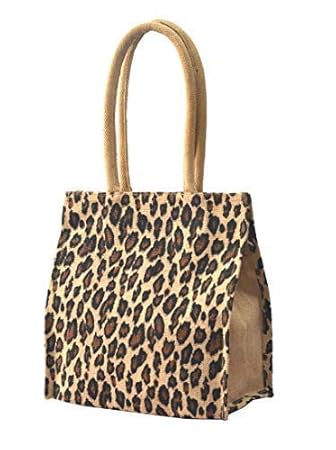 AGGDA Women Waterproof Jute with Tiger Skin Pattern Printed Tote Shoulder Bag Handbag Eco-Friendly with Zip with Inner Pocket