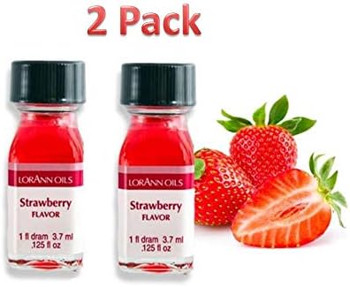 LorAnn Oils Strawberry Flavor - 2 Dram Pack - Includes National Cake Supply's Exclusive Hard Candy and Lollipop Recipe