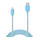 iPhone 5s Charger, F-color 6ft MFi Heavy Duty Braided Lightning Data Sync Cable Compact Connector for iPhone 6 6 Plus 5s 5c 5, iPad Air 2 mini 2 3, iPad 4, iPod touch 5 iPod nano 7 - Blue 1.8m