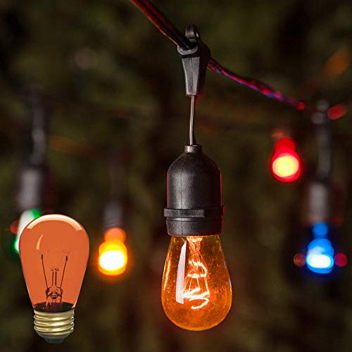 Incandescent S14 Edison Light Bulb, String Light Replacement, E26