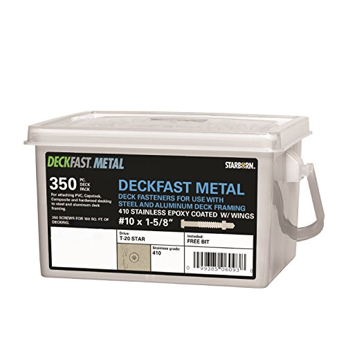 Deckfast Metal (Cap-Tor xd Metal) - Brown (#34) - 350 pc. Deck Pack - 1-5/8" Self Drill - Type 410 Stainless Steel Deck Fastener for Use with Metal Joists & Trex Elevations