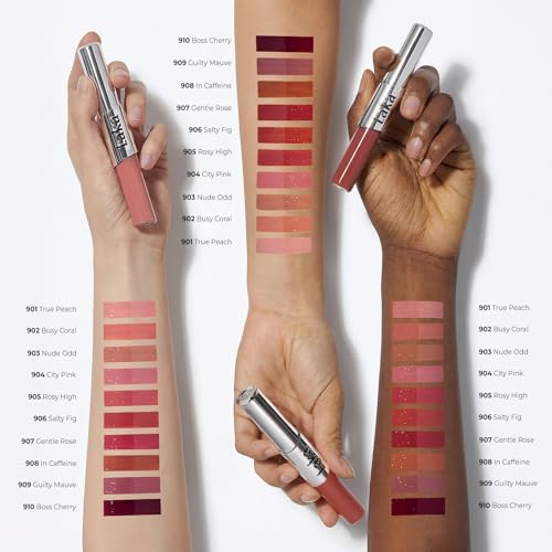 Laka Perfect Twin Lip - Dual-Ended Matte Liquid Lipstick & Clear Gloss | Long Lasting 12 Hour Color, Transfer Proof | High Pigmented Lightweight Non-Sticky | Korean Makeup | #909 Guilty Mauve, 0.31oz