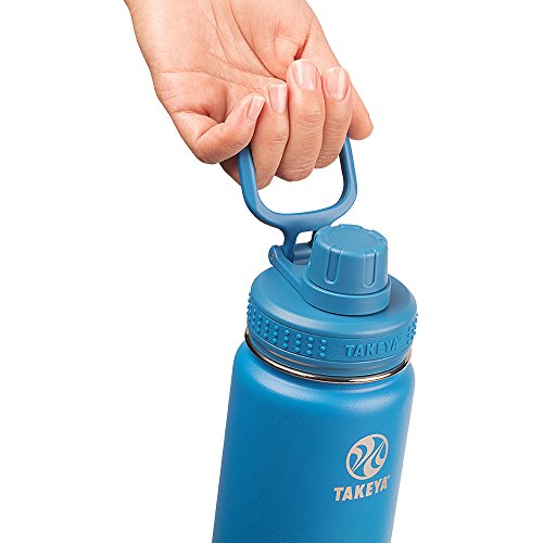 Takeya Actives Insulated Stainless Water Bottle with Insulated Spout Lid, 18oz, Sapphire - Thumbnail 3