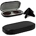 SMALL Clip On sunglasses case | Thin slim hard shell protective case for glasses Sun Clips Men & Women (AS510 Black)